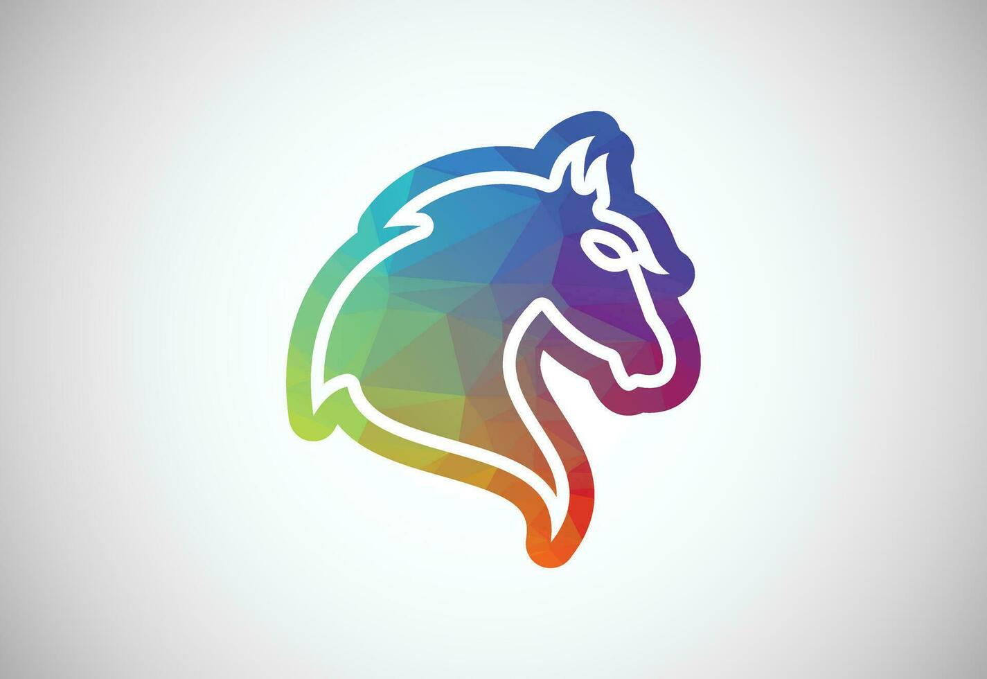 laag poly en creatief paard hoofd logo ontwerp vector ontwerp sjabloon