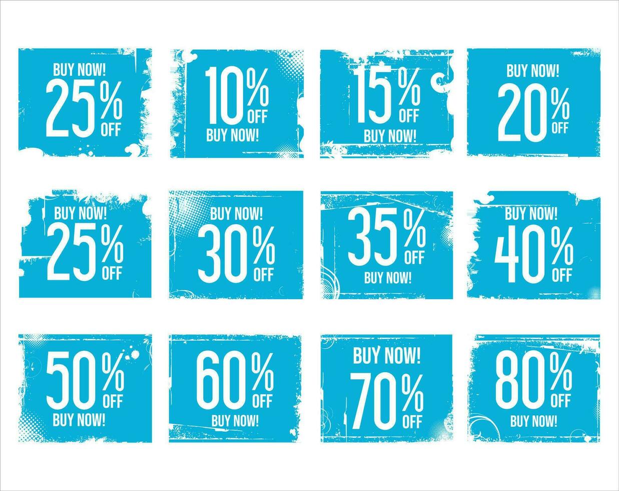 verzameling van korting sticker blauw prijs label reeks vector illustratie