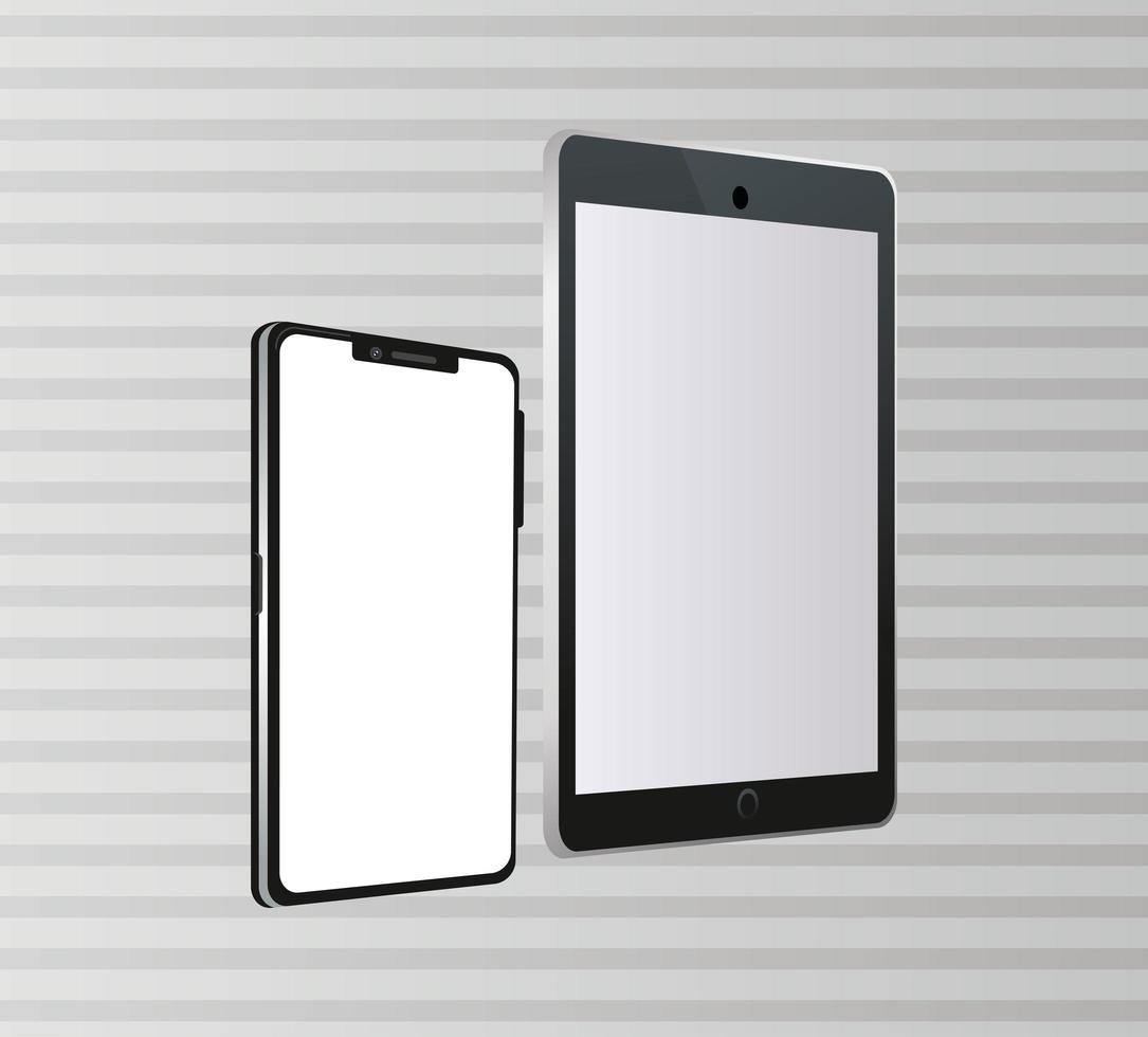 smartphone en tablet apparaten technologie digitaal vector