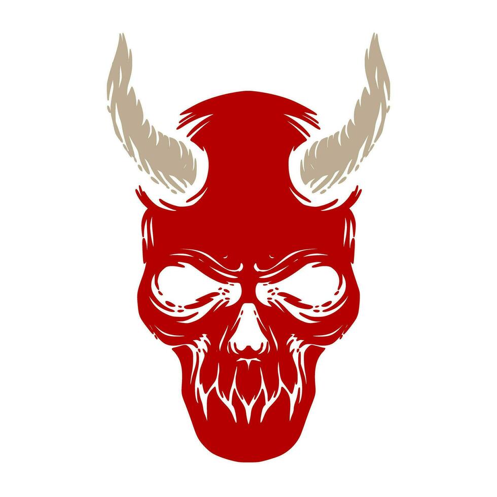duivel schedel illustratie mascotte logo kunst vector