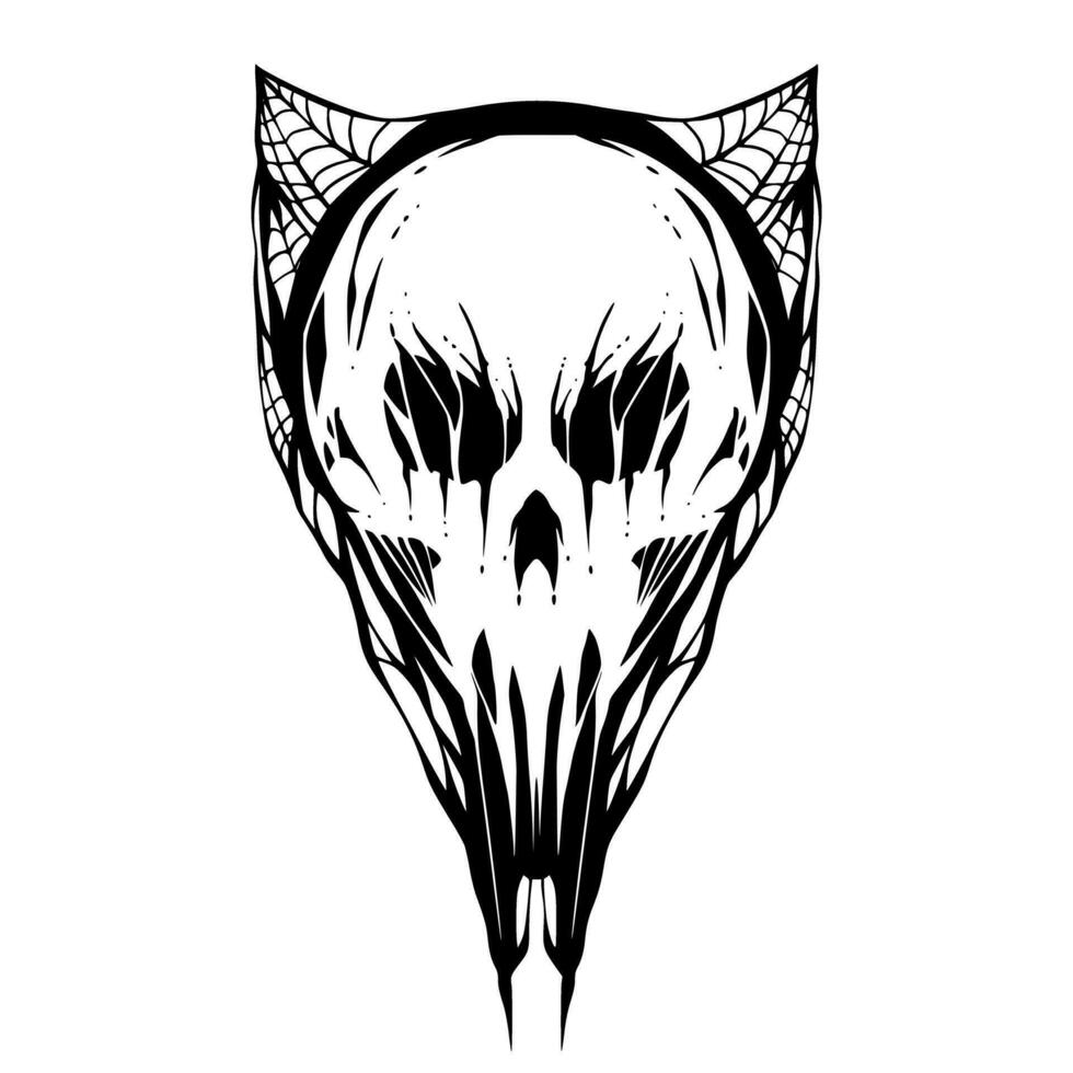 schedel hoofd illustratie mascotte logo vector