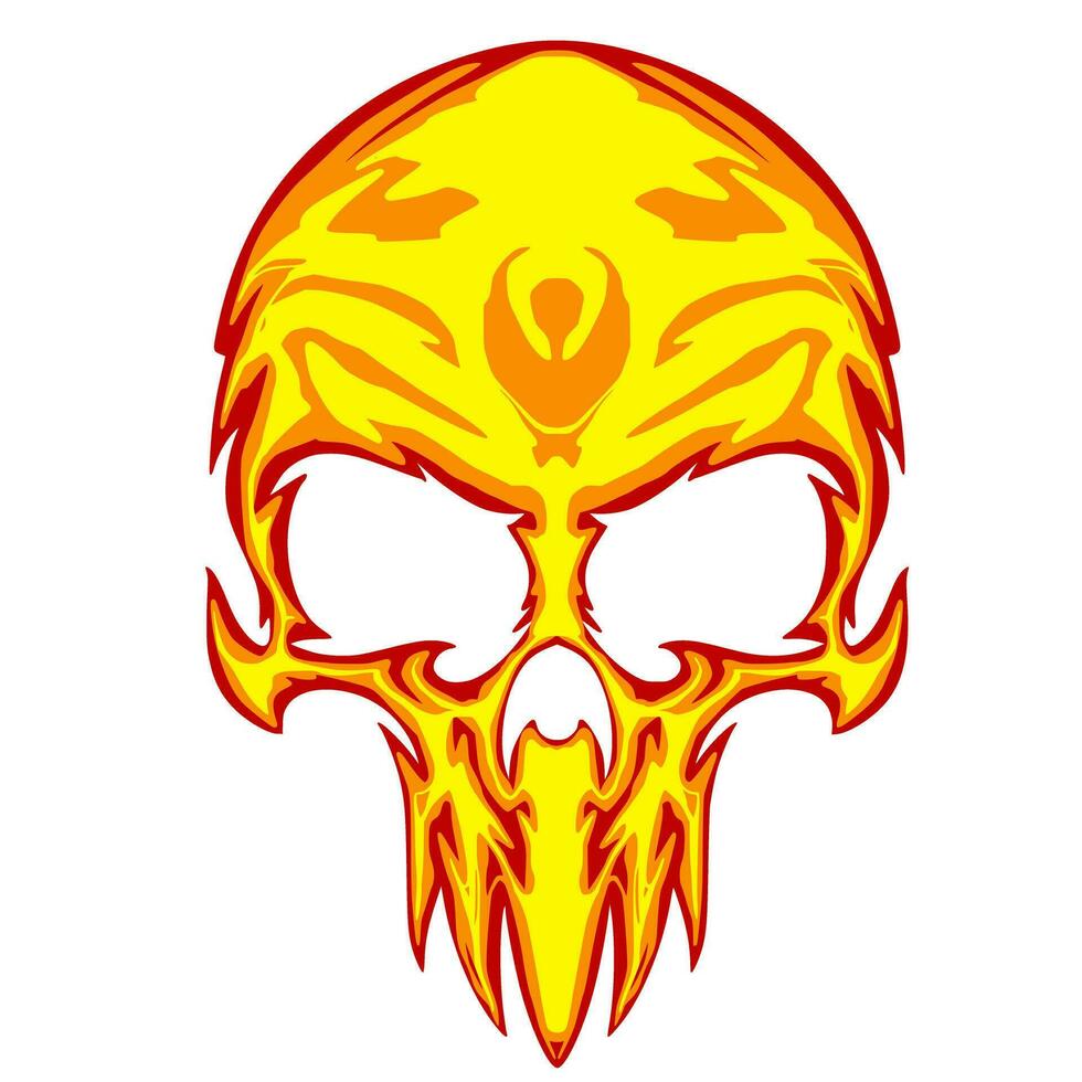 illustratie schedel hoofd mascotte logo kunst vector