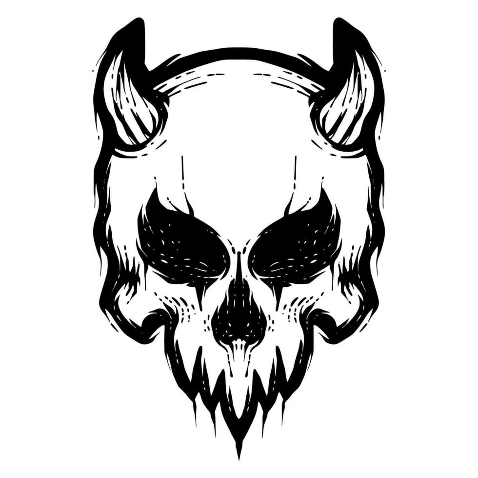 duivel schedel illustratie mascotte vector