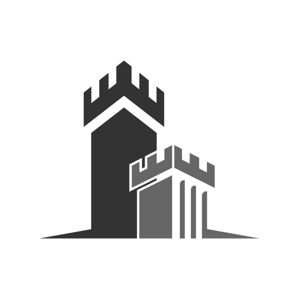 kasteel logo icoon ontwerp vector