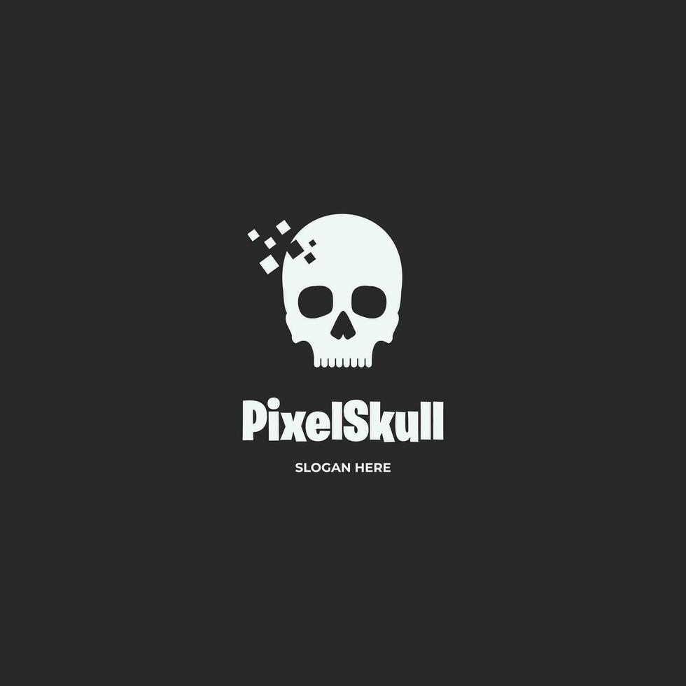 pixel schedel logo ontwerp modern concept vector