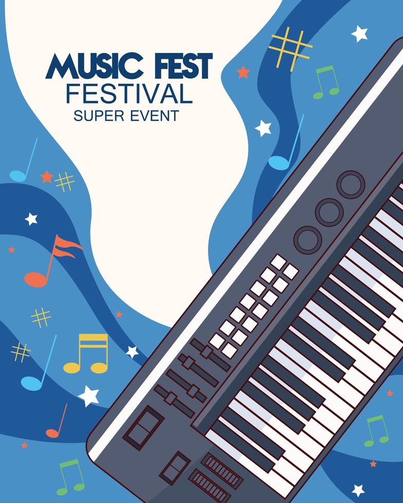 muziekfeest poster met piano vector