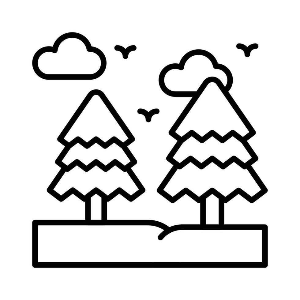 prachtig ontworpen icoon van pijnboom boom, geïsoleerd Aan wit achtergrond vector