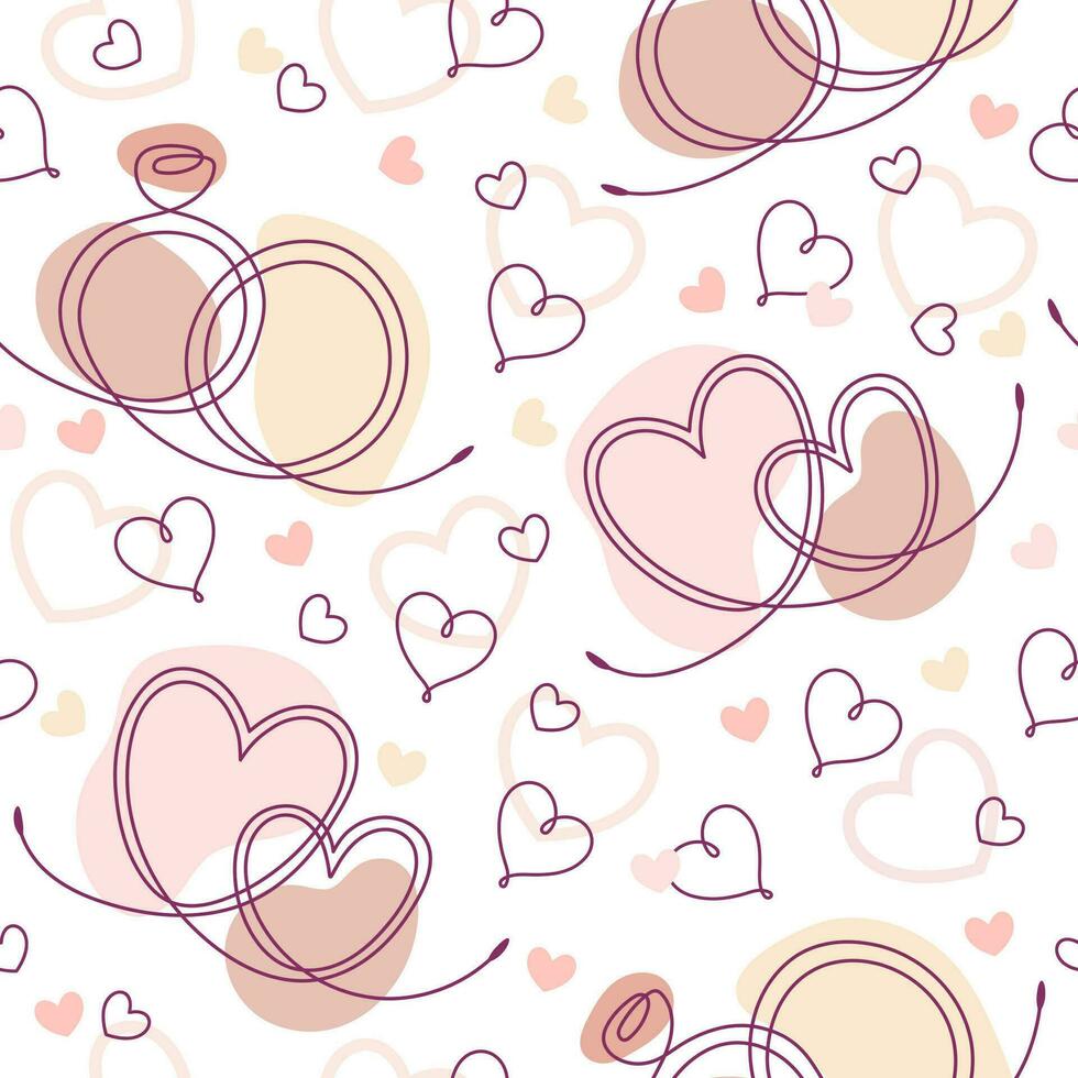 naadloos tekening patroon met lineair romantisch symbolen en abstract vormen van pastel kleuren. decoratie voor bruiloft, Valentijn dag, verloving evenementen. vector