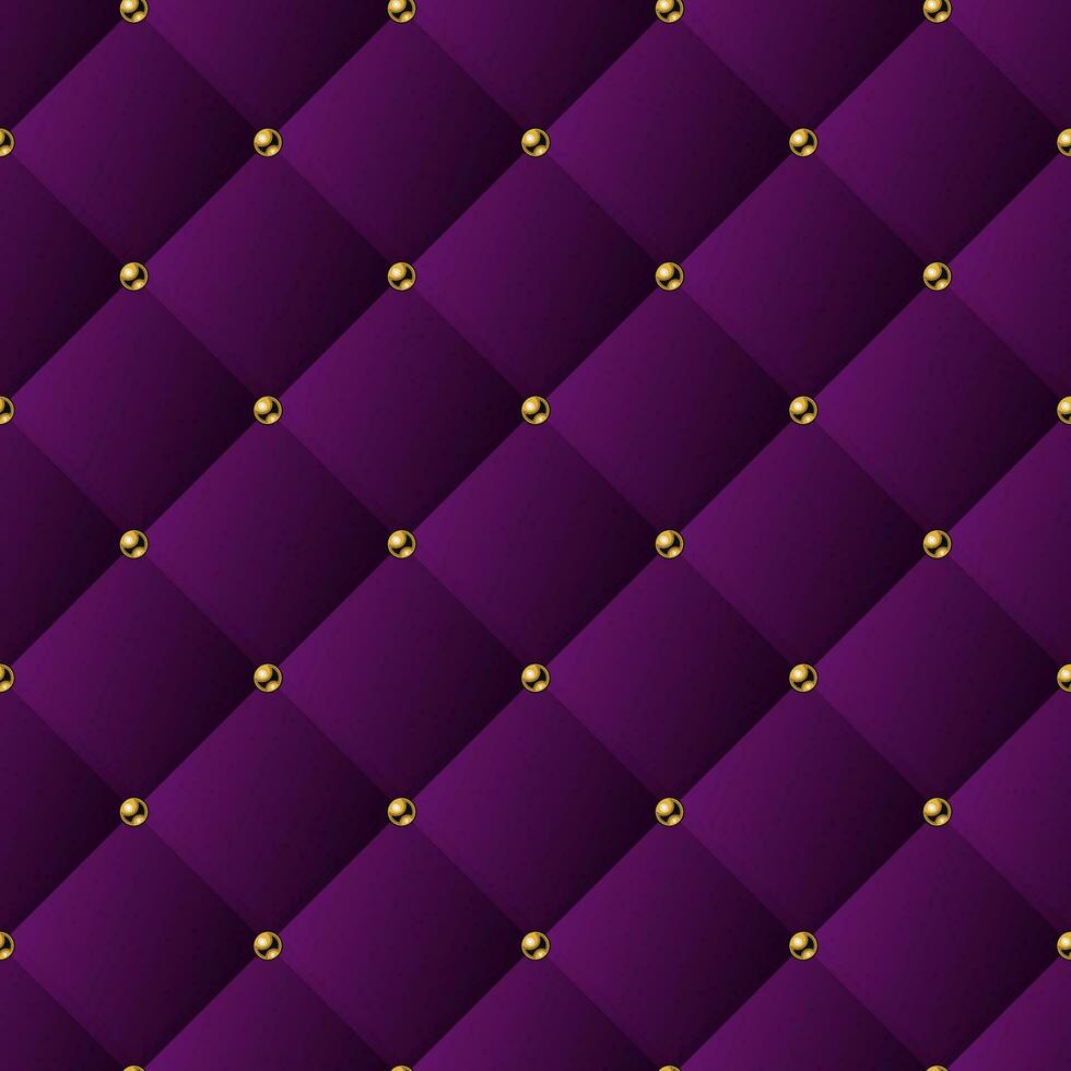 klassiek volume naadloos patroon met plein rooster en gouden toetsen. groen achtergrond Leuk vinden sofa bekleding. magenta kleur vector