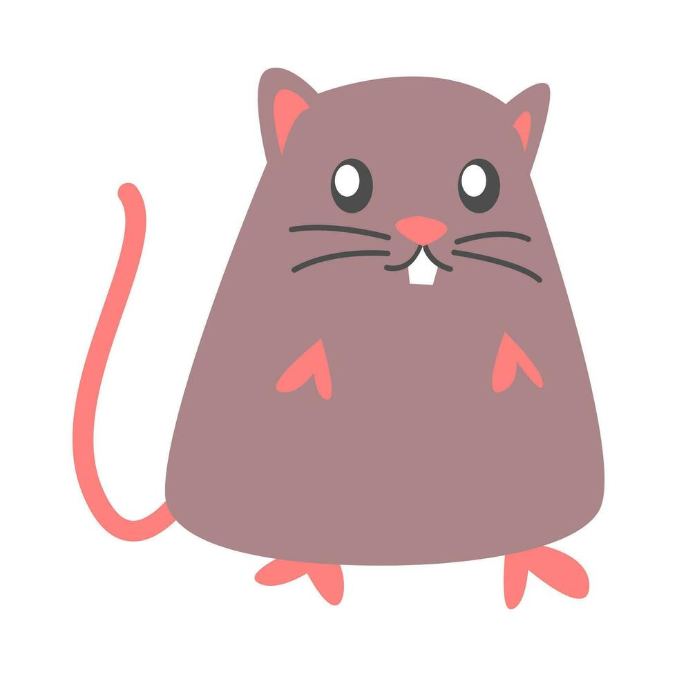 schattig muis in vlak tekenfilm stijl. muizen, Rat, dier, knaagdier. vector grafisch.