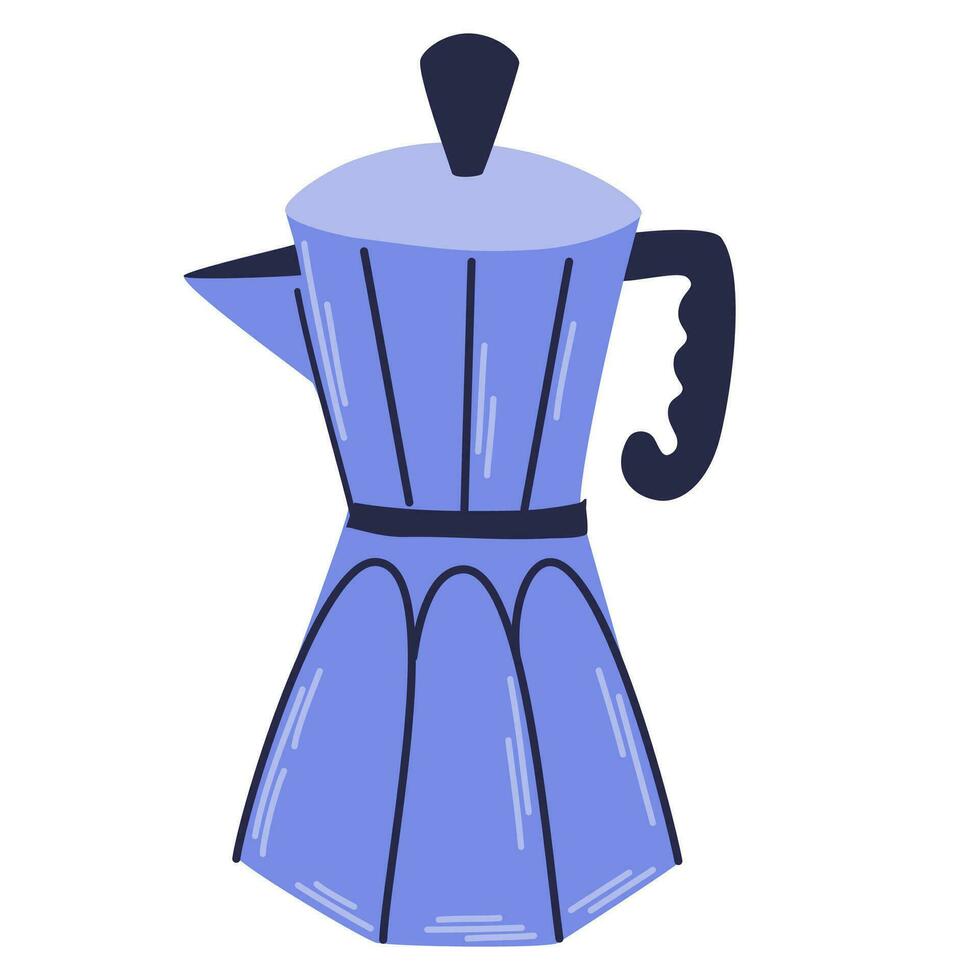 geiser koffie maker pot voor brouwen koffie. heet drinken brouwen waterkoker pot. geschikt voor koffie winkels, restaurants, ochtend- routine. hand- getrokken vector illustratie