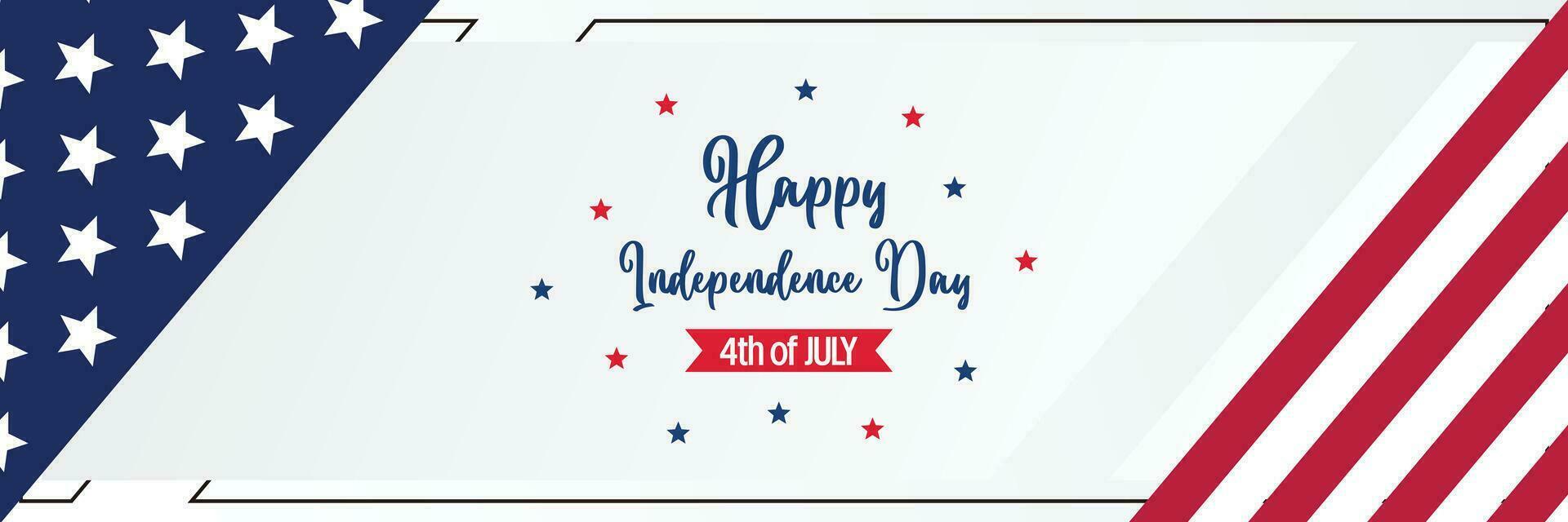 gelukkig Amerikaans onafhankelijkheid dag achtergrond, met vlag decoratie. vector ontwerp voor banier, groet kaart, brochure, web, sociaal media.