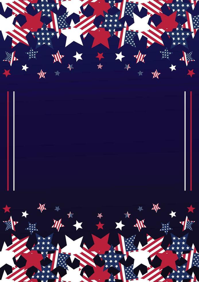 Amerikaans onafhankelijkheid dag achtergrond, met sterren decoratie. vector ontwerp voor banier, groet kaart, presentatie, brochure, web, sociaal media.