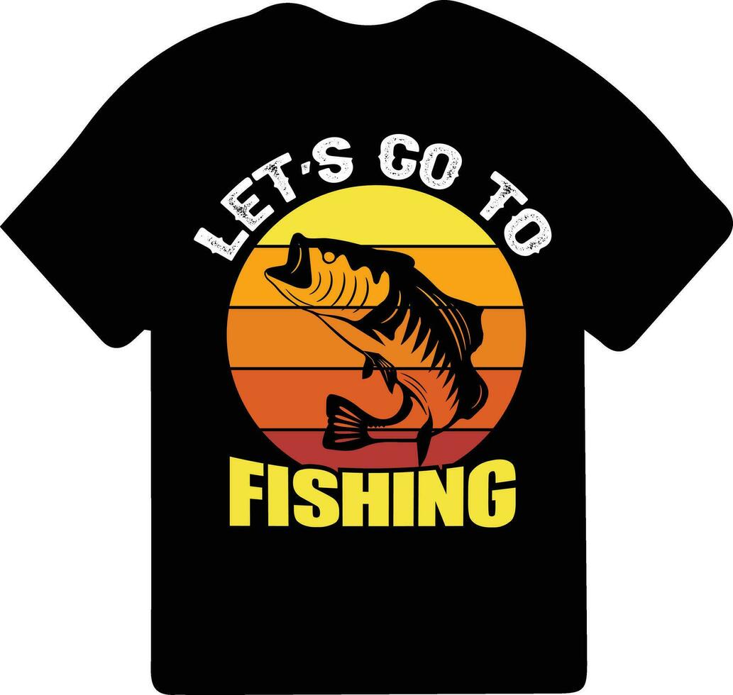 laten we Gaan naar visvangst t-shirt ontwerp, visvangst t-shirt ontwerp, visvangst spellen, visvangst typografie t-shirt ontwerp. vector