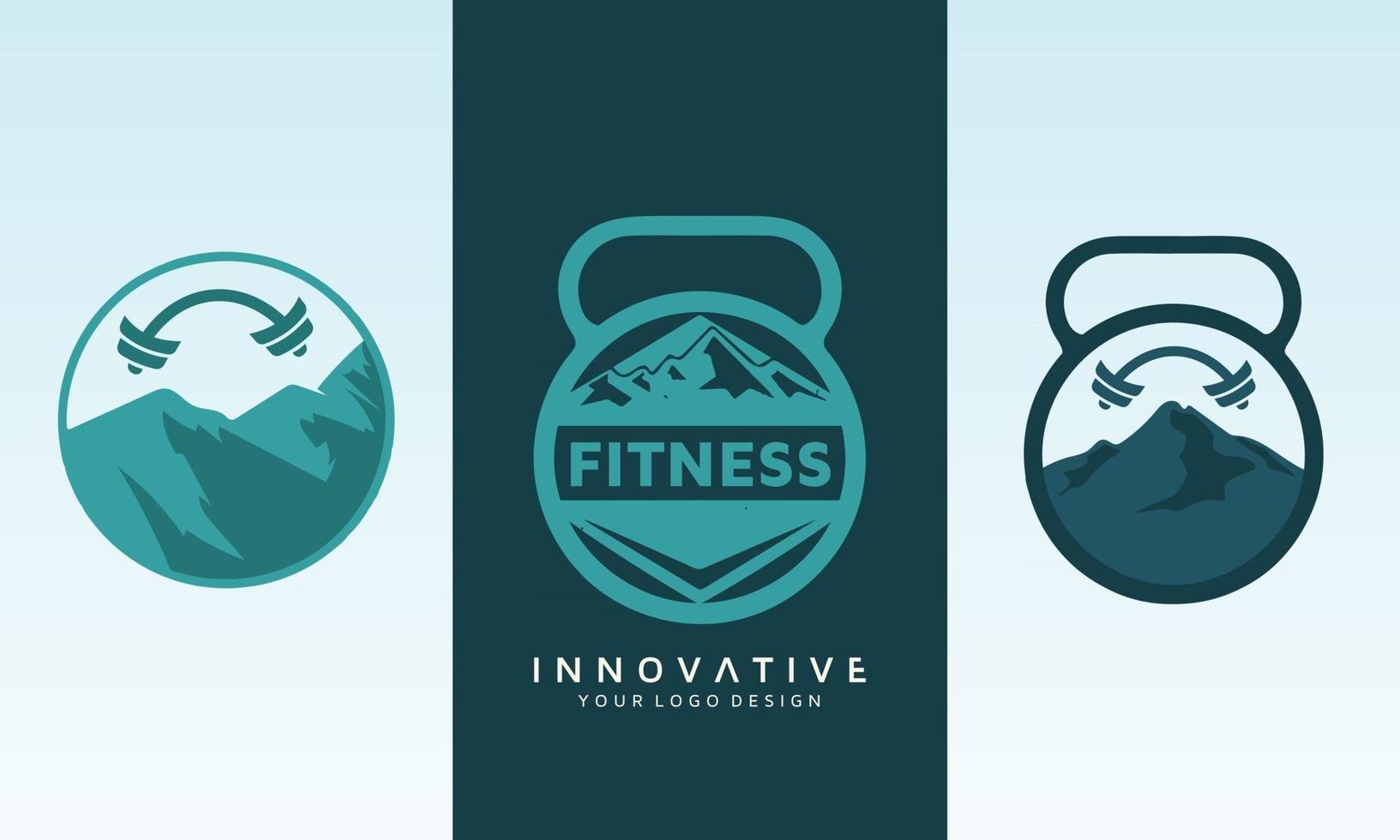 berg fitness set van vector logo