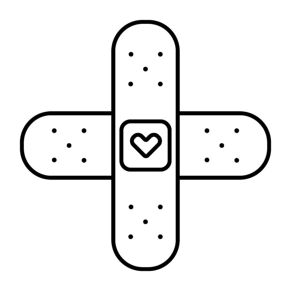medisch schattig illustratie van band steun met een hart in schets stijl. vector
