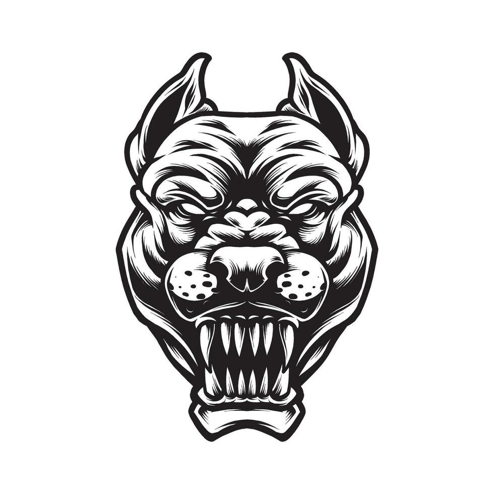 bulldog hoofd met uitdrukking vector