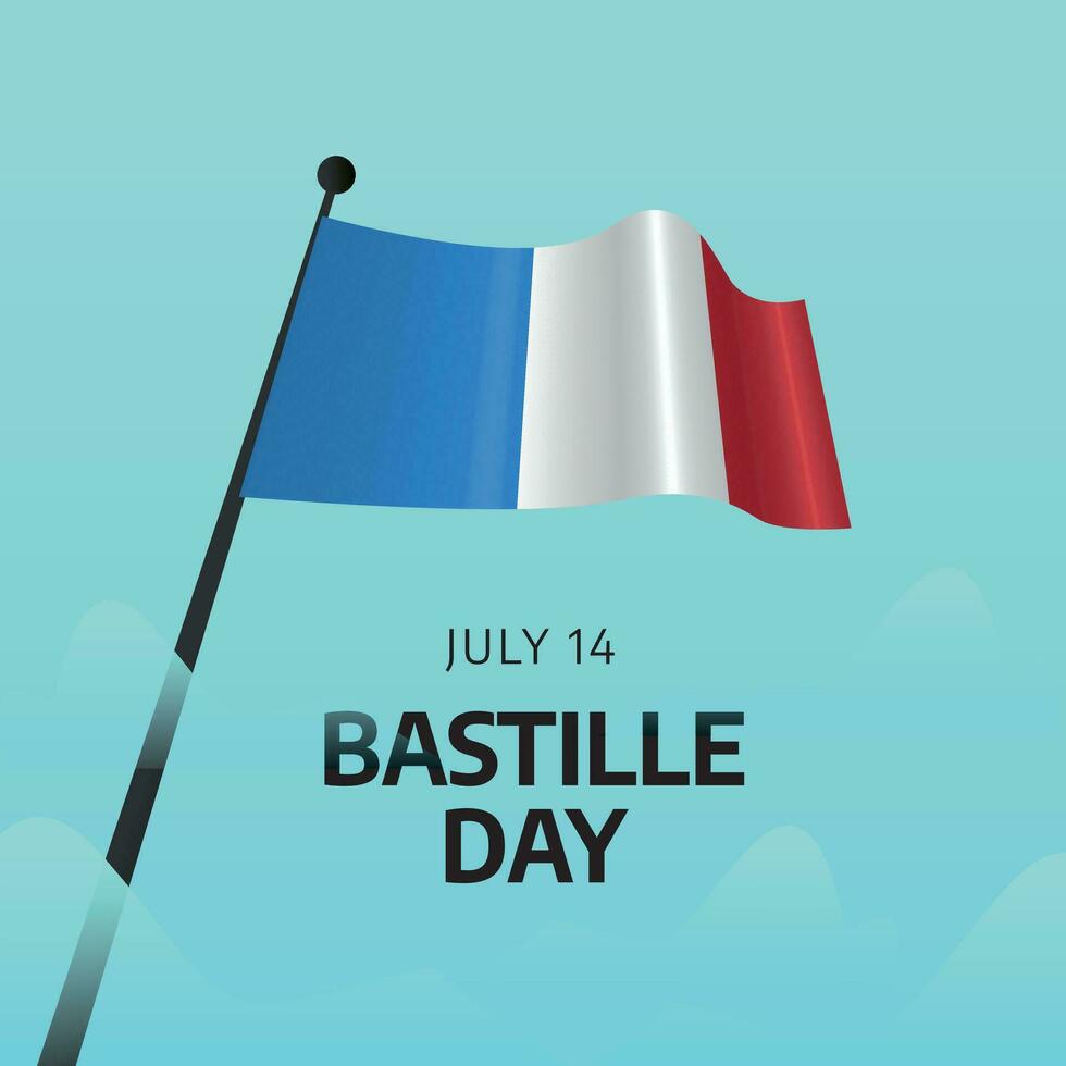 Bastille dag vector ontwerp voor viering. Frans vlag vector illustratie. gelukkig Bastille dag viering.