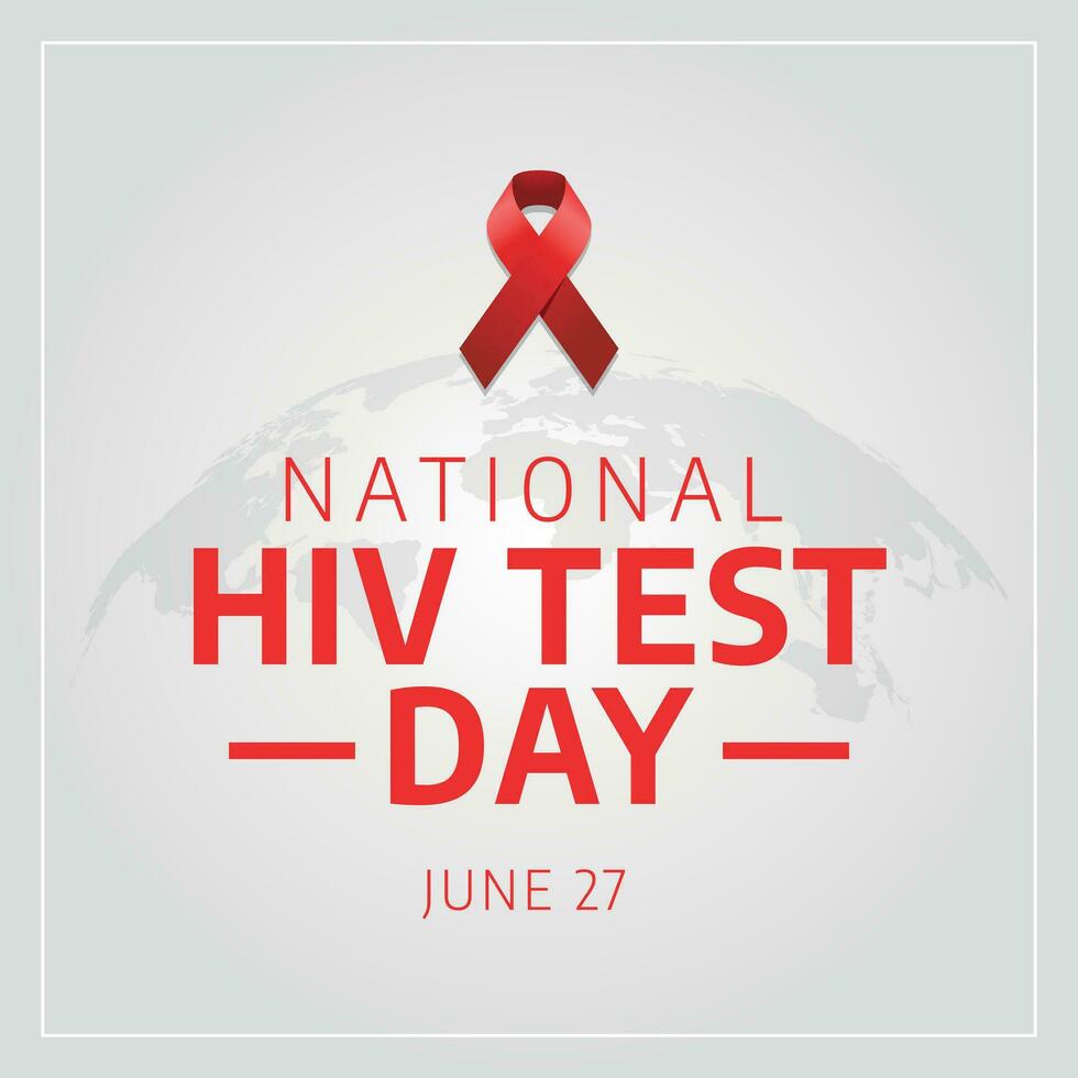 nationaal hiv testen dag ontwerp sjabloon voor viering. hiv testen dag. rood lint voor hiv ontwerp. lint vector ontwerp.