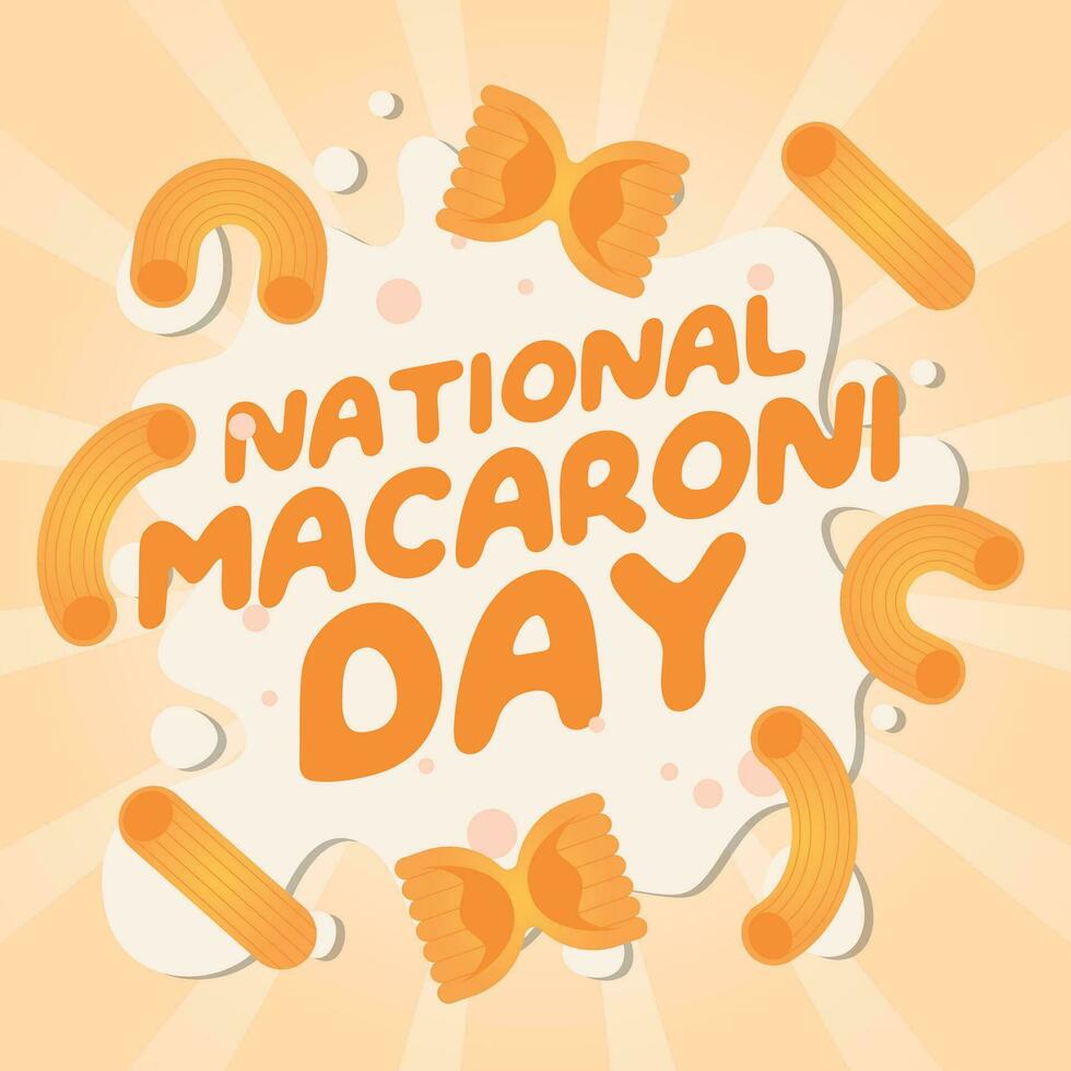 nationaal macaroni dag ontwerp sjabloon voor viering. vlak macaroni vector ontwerp. macaroni vector afbeeldingen.