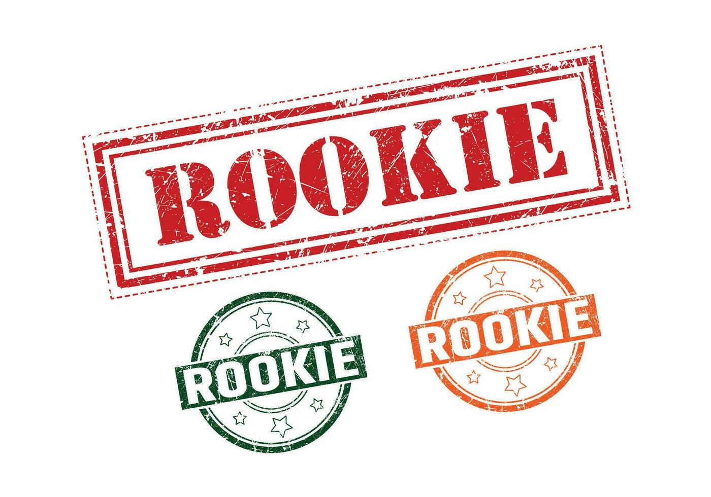 rookie rubber teken of stempel, grunge rubber stempel, uitverkoop insigne wijnoogst oud structuur vector