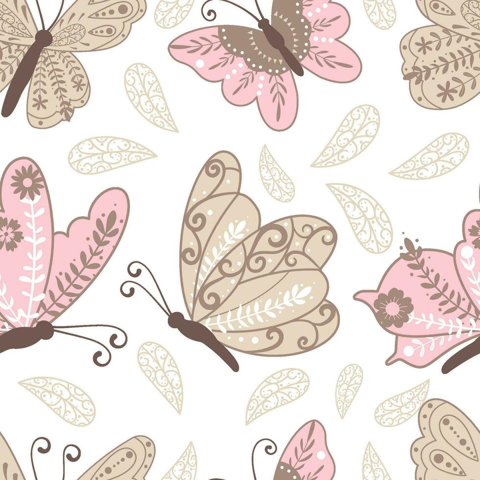 mooi vlinder naadloos patroon vector