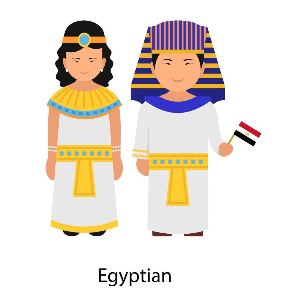 Egyptische paar outfit vector