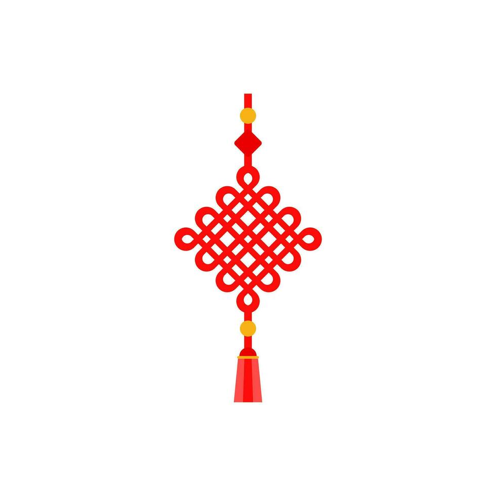Chinese rood knoop vector illustratie. Chinese traditioneel symbool