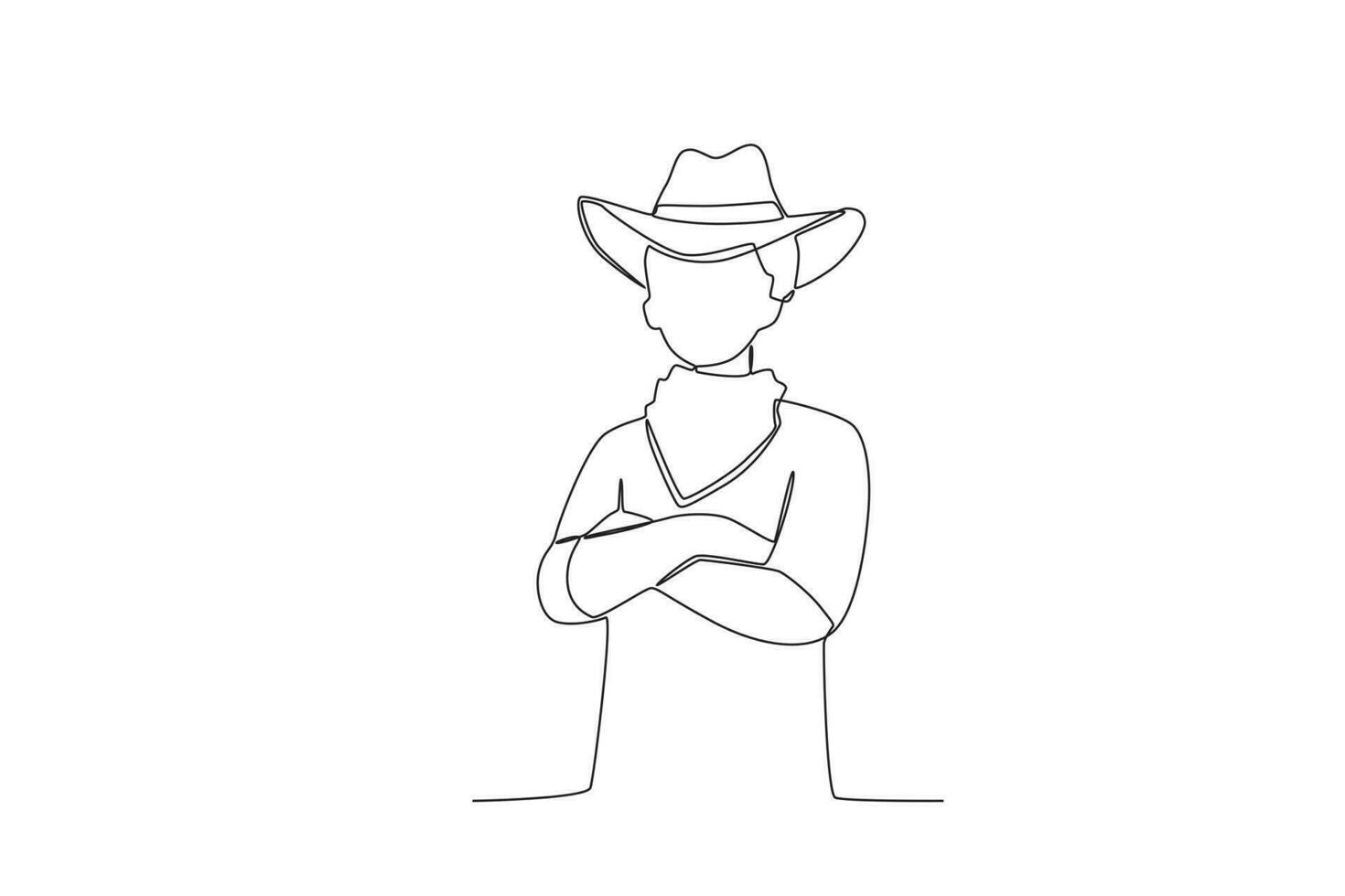 een weinig cowboy stond trots vector