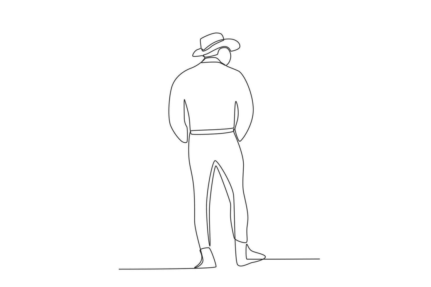 terug visie van een cowboy staand vector