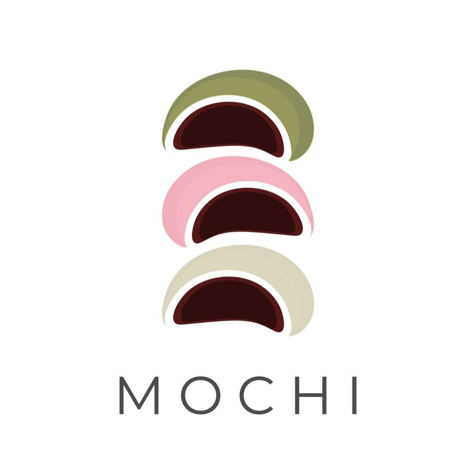 Japans mochi gemakkelijk illustratie logo vector