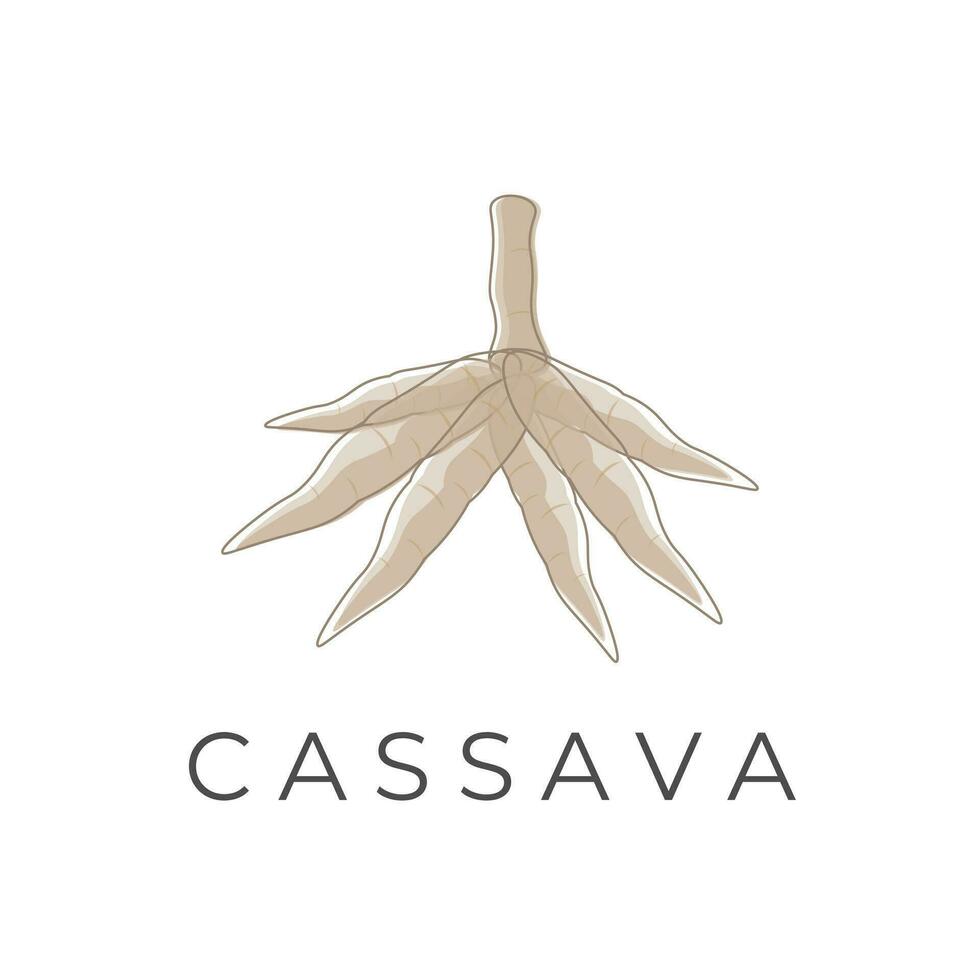 wijnoogst cassave wortel tekenfilm vector illustratie logo