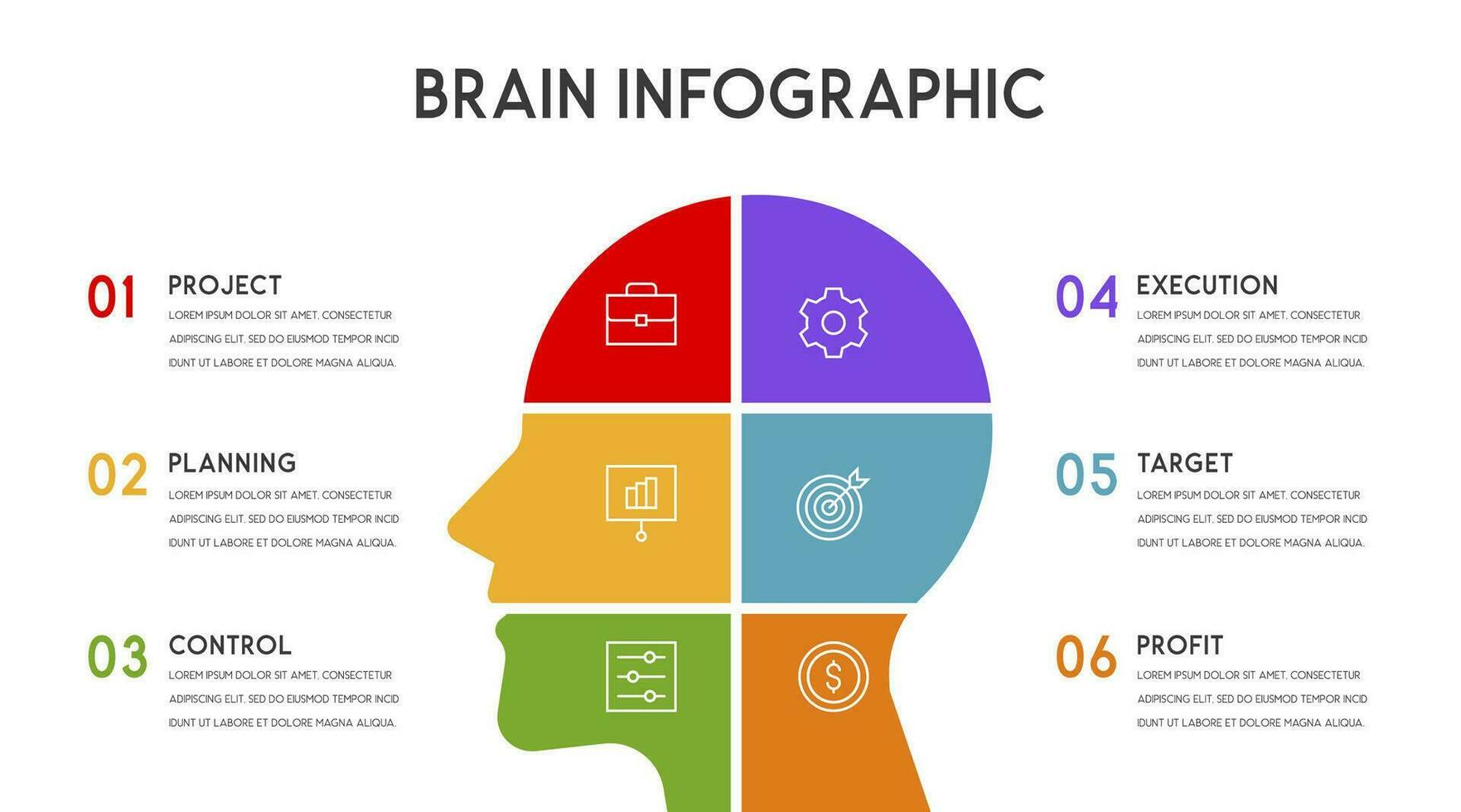 vector menselijk hoofd en andere elementen voor infographics