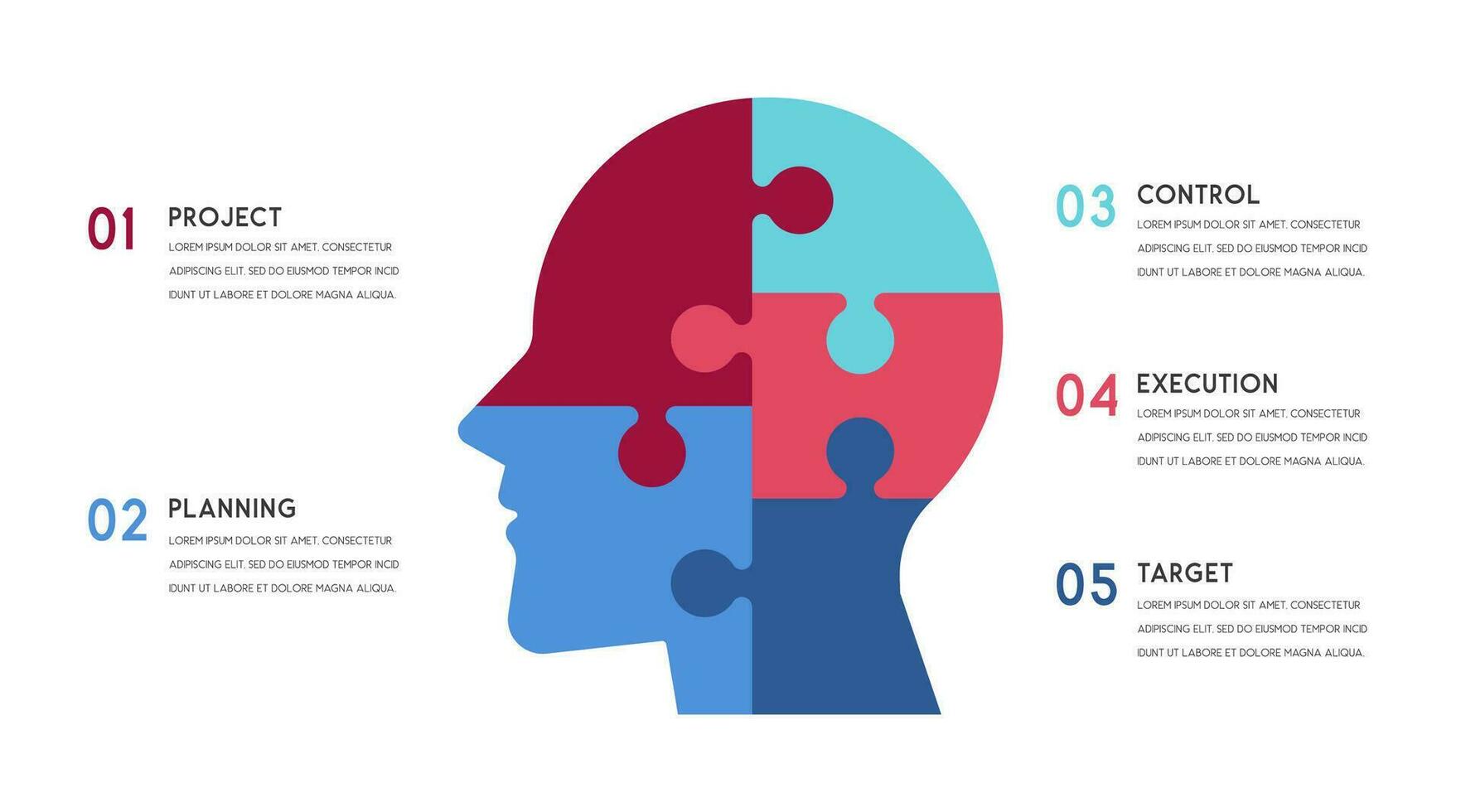 vector menselijk hoofd en andere elementen voor infographics
