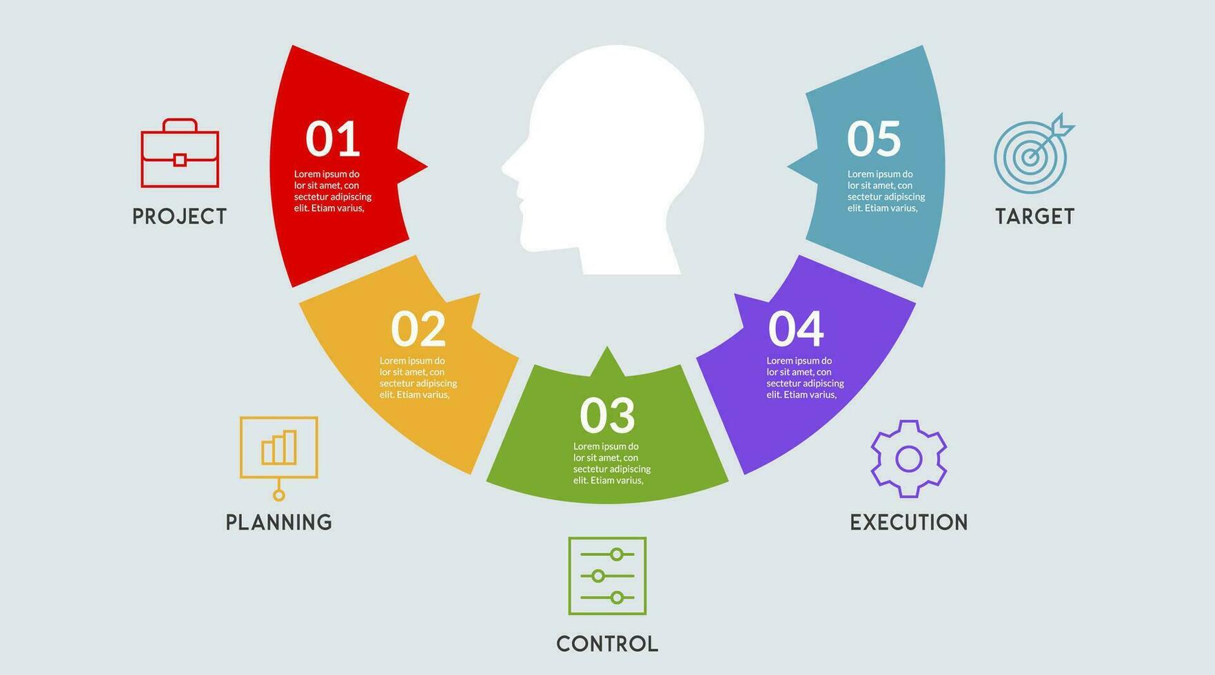 vector menselijk hoofd en andere elementen voor infographics