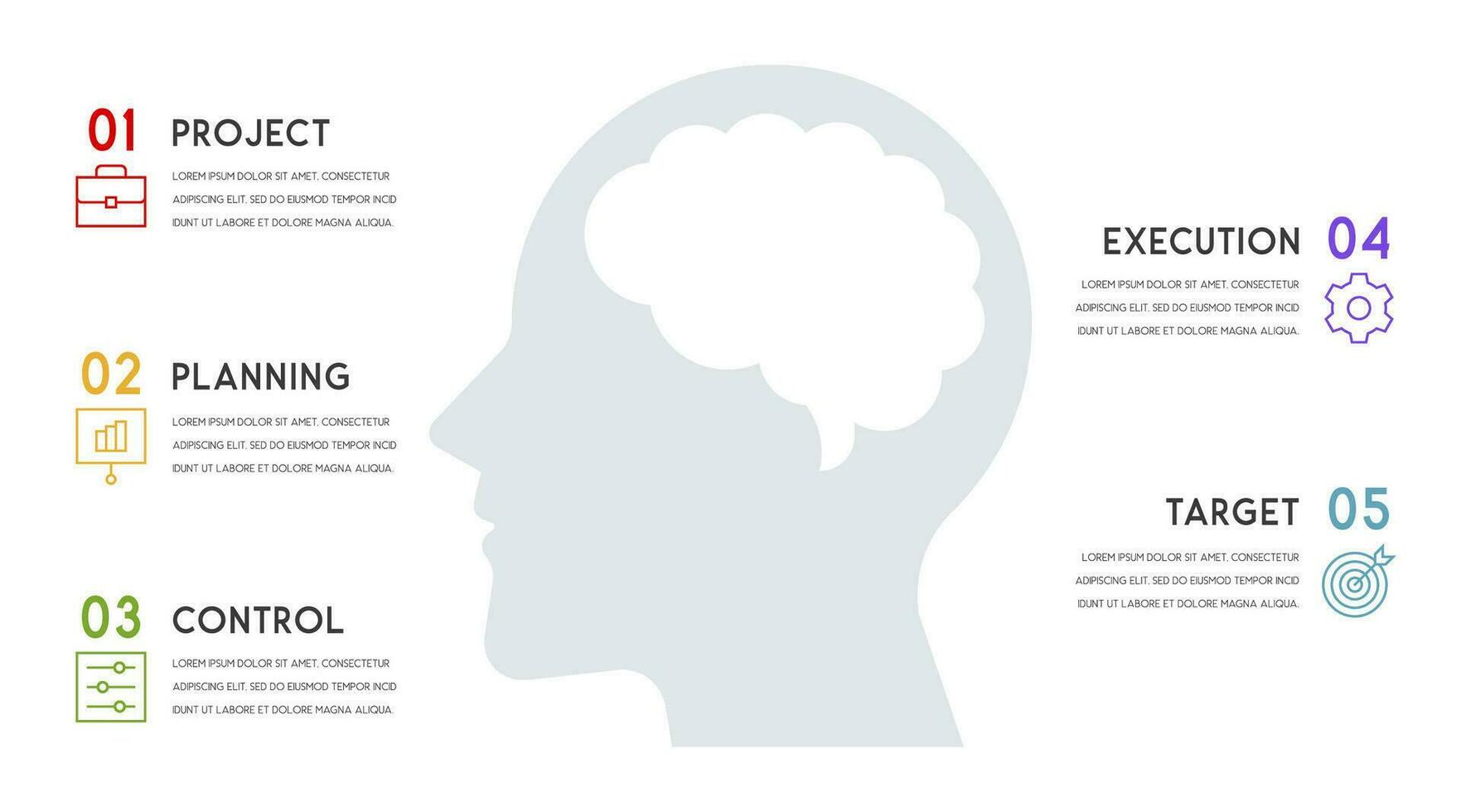 vector menselijk hoofd en andere elementen voor infographics