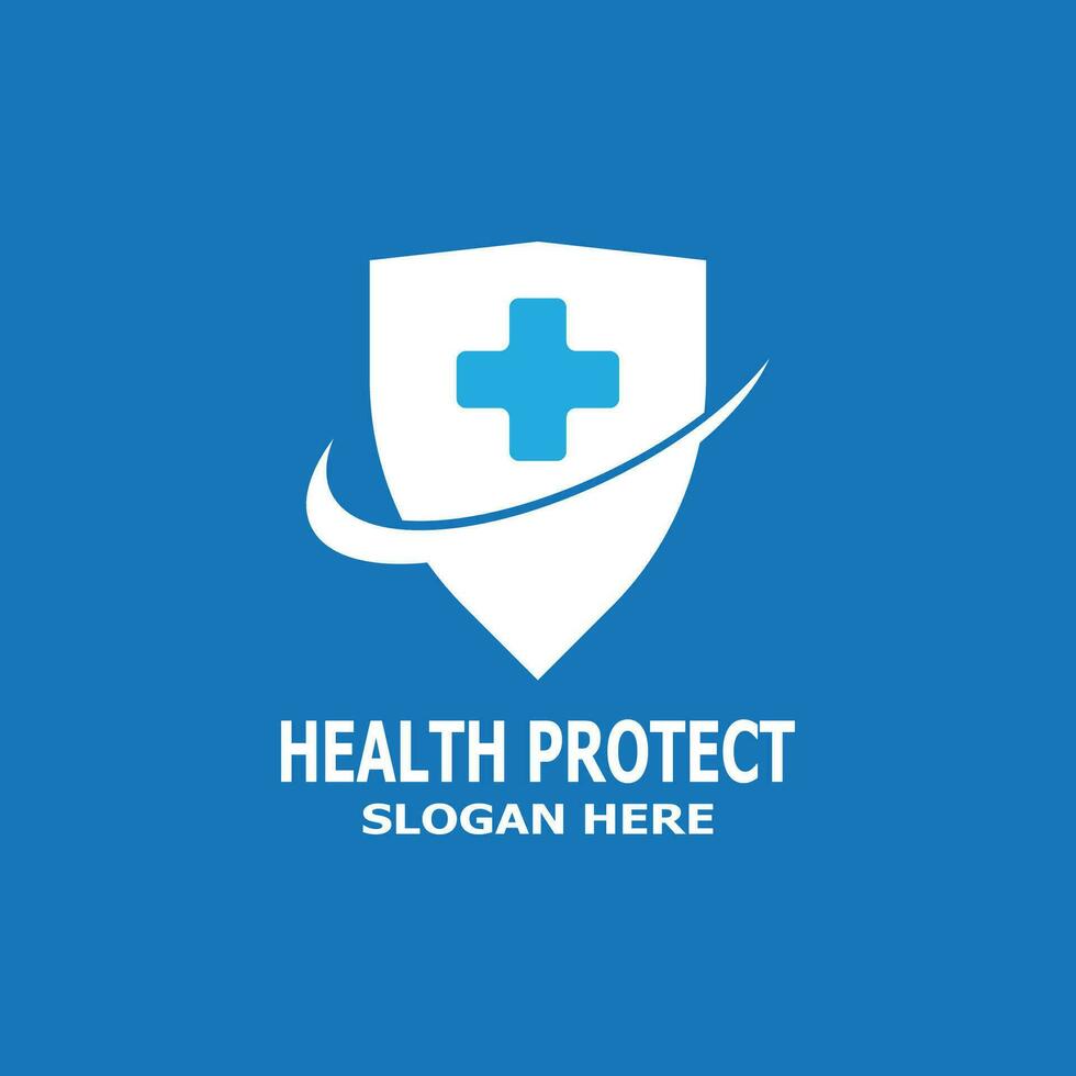 Gezondheid zorg beschermen geneeskunde logo vector sjabloon