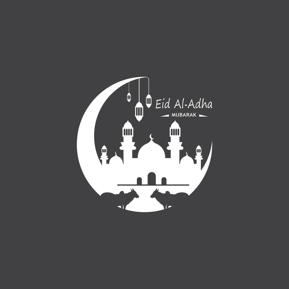 eid al adha mubarak logo vector illustratie