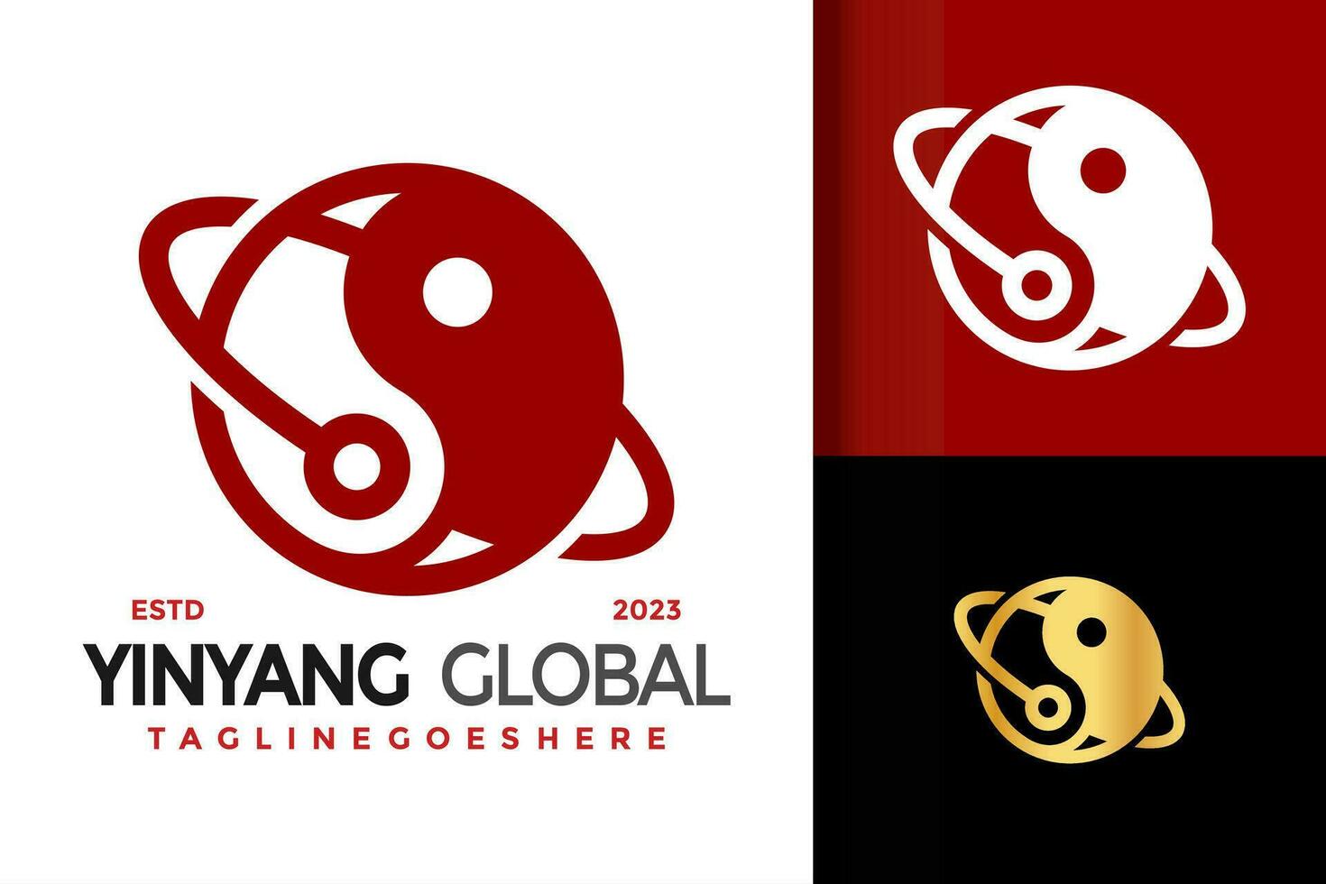 Yin Yang globaal balans logo vector icoon illustratie