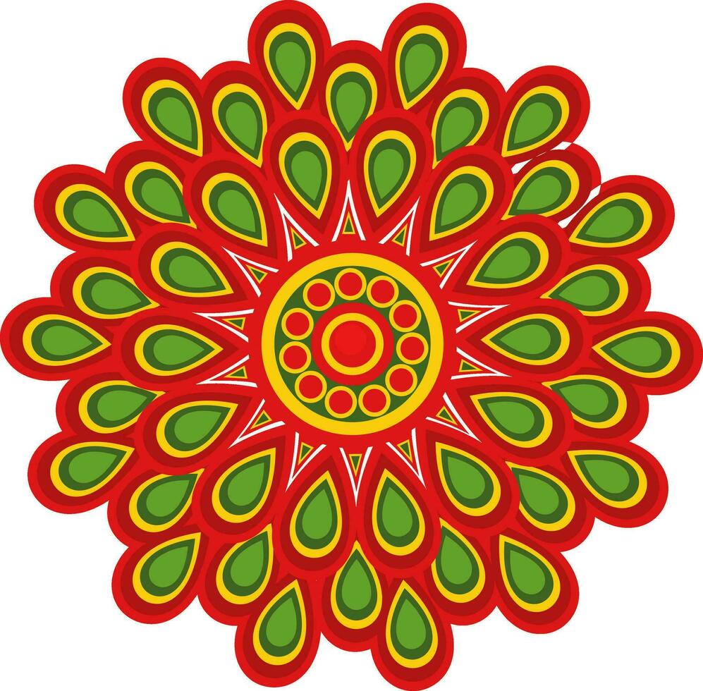 kleurrijk bloemen rangoli ontwerp. vector