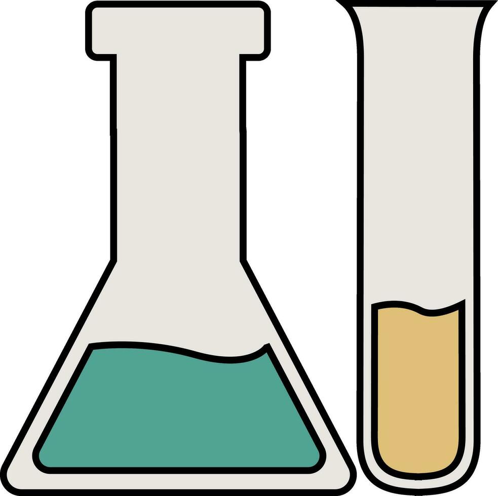 beker met test buis. vector