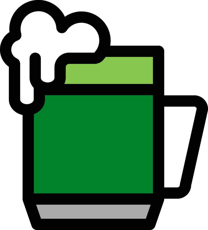 bier mok icoon in groen en zwart kleur. vector