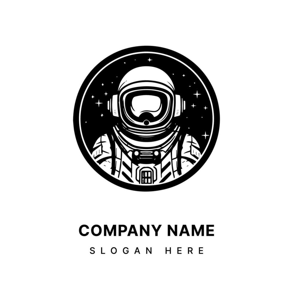 onderzoeken nieuw grenzen met onze astronaut geïnspireerd logo ontwerp. vetgedrukt, futuristisch, en klaar naar lancering uw merk in ruimte. vector