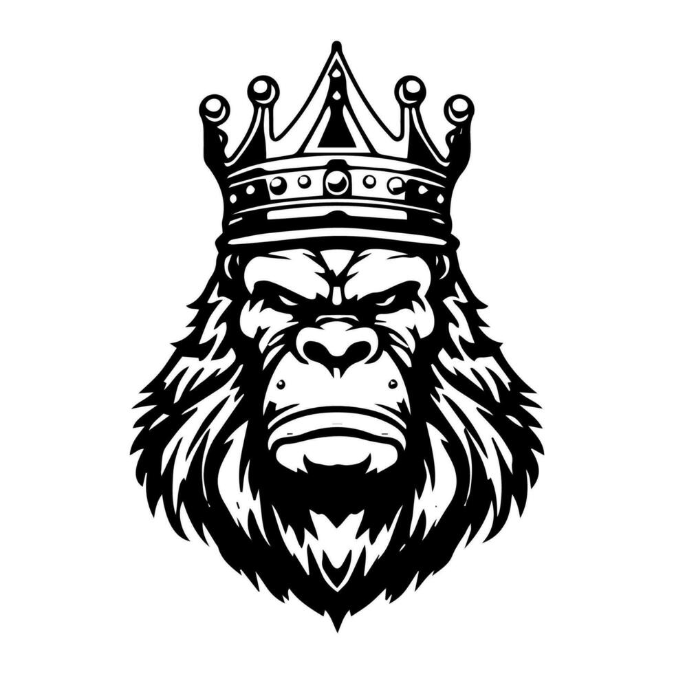 hand- getrokken gorilla logo ontwerp, belichamen de essence van de wild. met haar opvallend aanwezigheid, het symboliseert leiderschap, intelligentie, en de ongetemd geest van de dier koninkrijk. vector