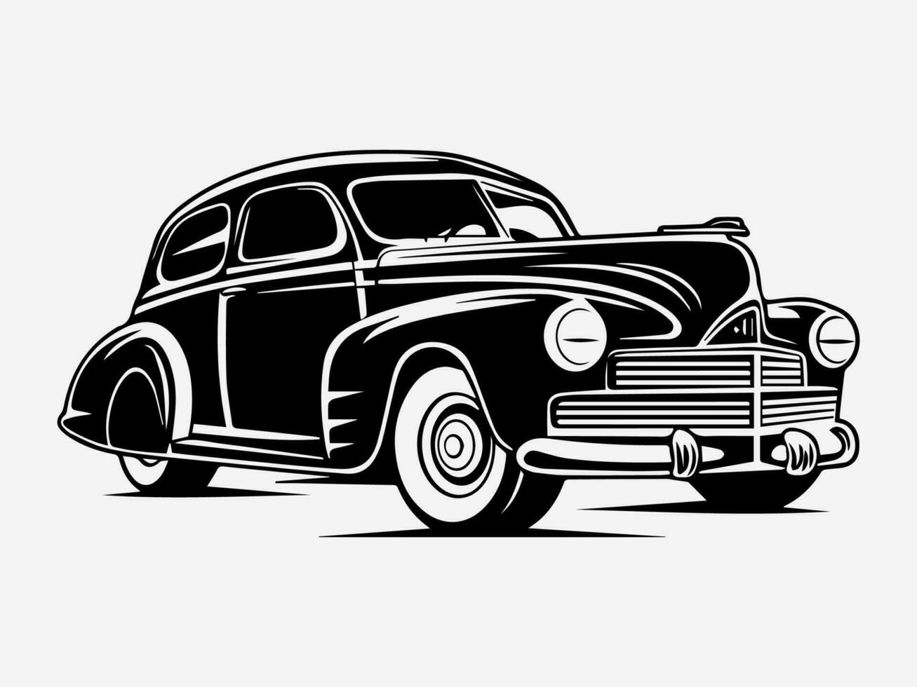 oud auto hand- getrokken logo ontwerp illustratie vector