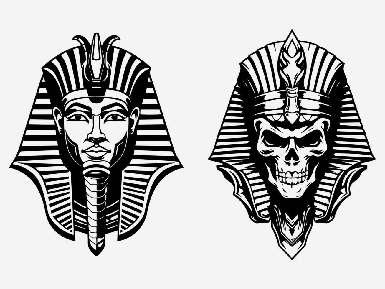 vorstelijk en boeiend Farao hand- getrokken logo ontwerp illustratie, oproepen tot oude Egyptische mystiek en Gezag vector