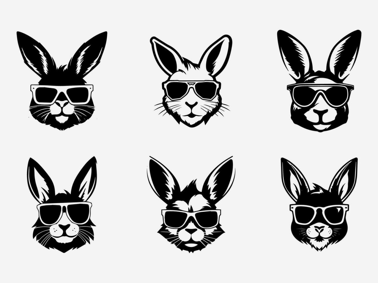 konijn hand- getrokken logo ontwerp illustratie vector