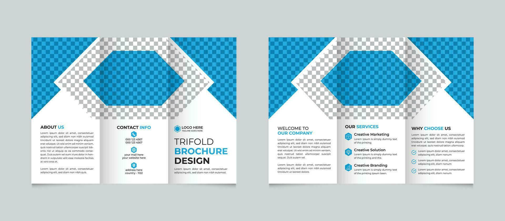 creatief zakelijke modern minimaal bedrijf drievoud brochure ontwerp sjabloon vrij vector