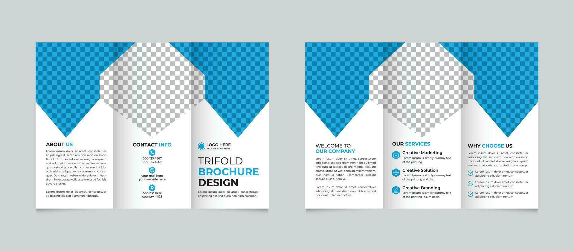 creatief modern bedrijf drievoud brochure ontwerp sjabloon vrij vector