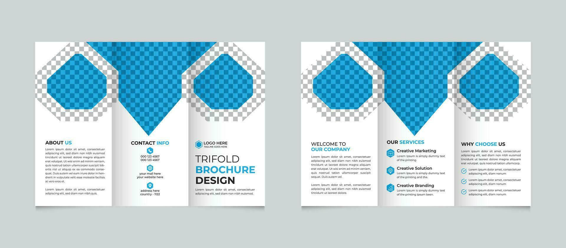 creatief modern bedrijf drievoud brochure ontwerp sjabloon vrij vector